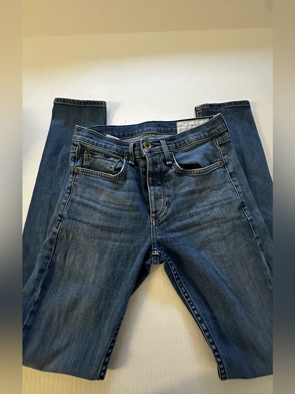 rag & bone Men's Slim Straight Blue Denim Jeans